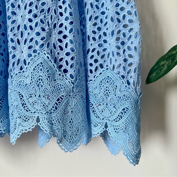 Miss June Paris Cotton Lace Beach Cover Up Dress In Blue One Size - Picture 4 of 5